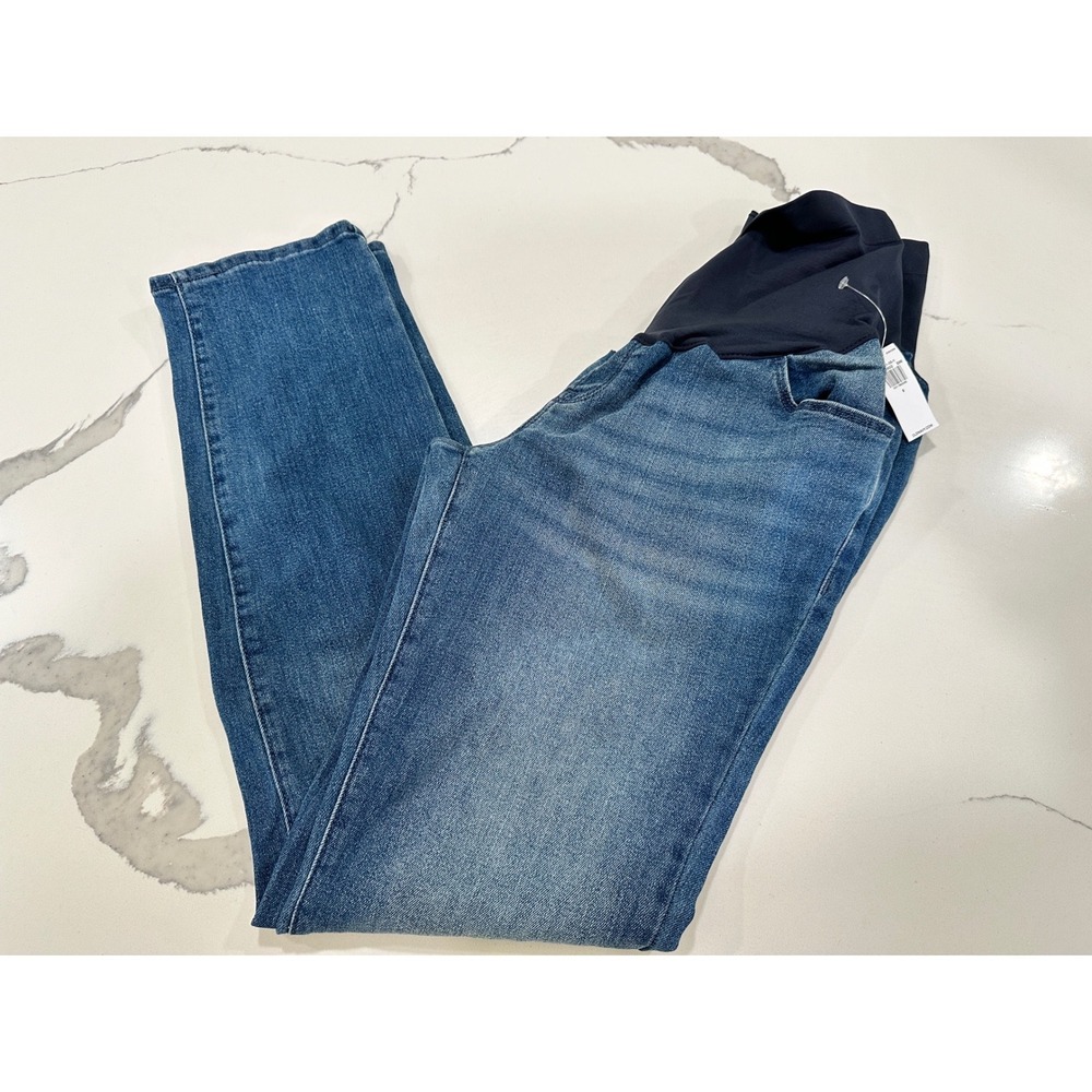 Old Navy Maternity Wow Straight Jeans‎ Full Panel Blue Size 6 NWT